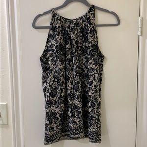 Black and Cream Floral Top